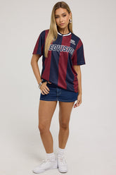 Shooter Stripe Jersey Tee Red/Navy
